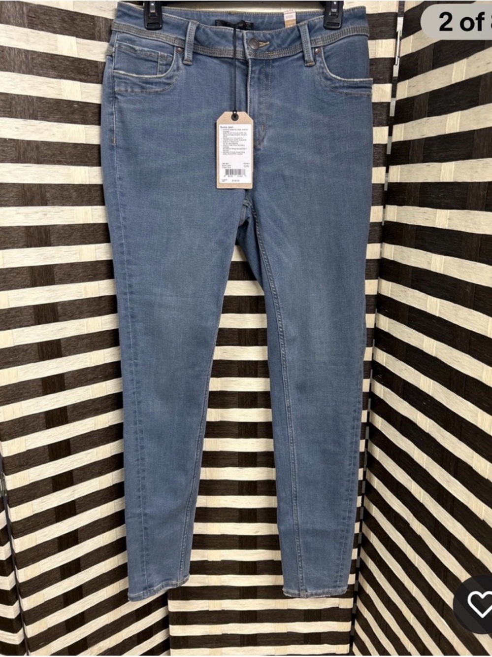 Prana Women's Soma Mid Rise Slim Fit Skinny Jeans classic blue Size 12 NWT